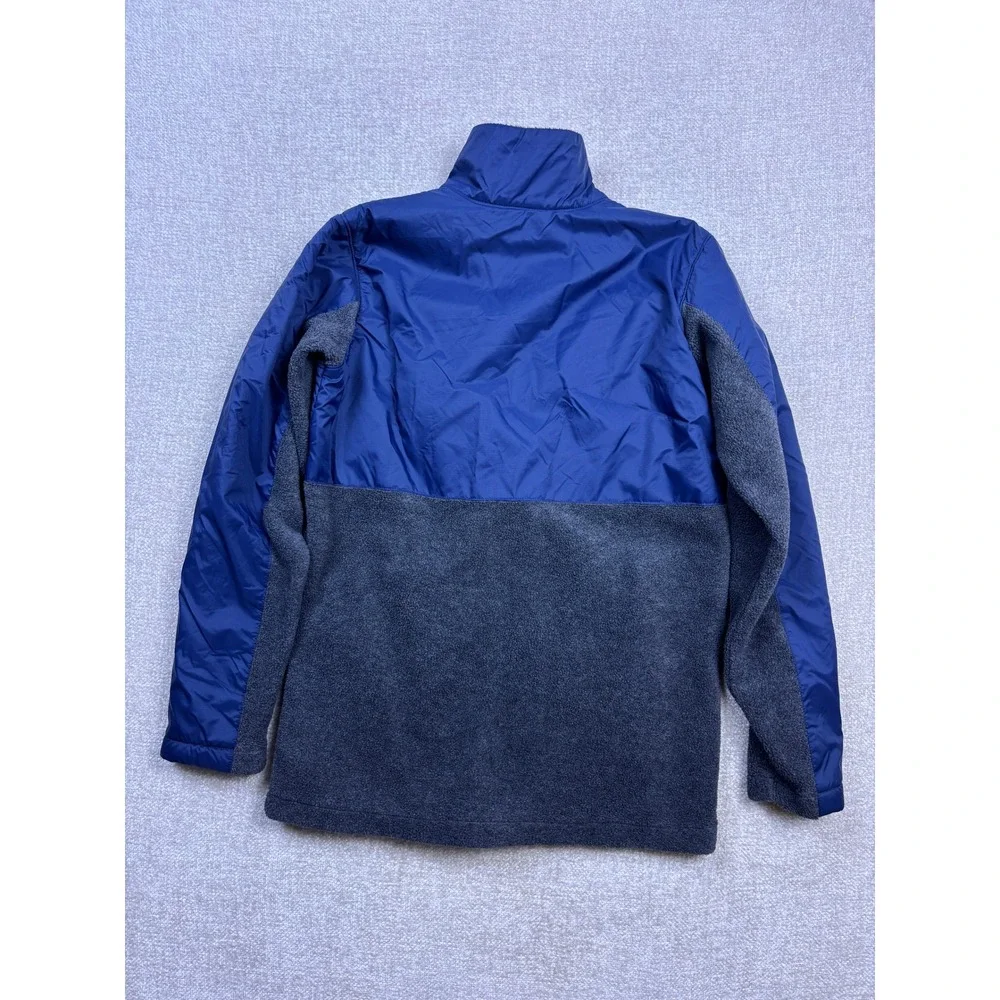 Columbia Kids Jacket Large L 14/16 Blue Gray Fleece Hybrid Full Zip Mock Neck